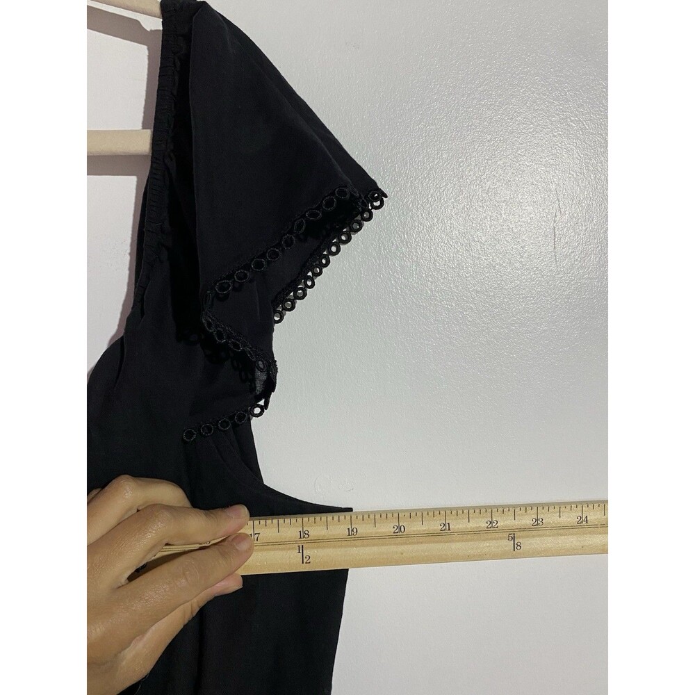 Free People Dress L Black Mini Lovers Lane Ruffle Feminine‎ Minimalist Vacation - Picture 11 of 13